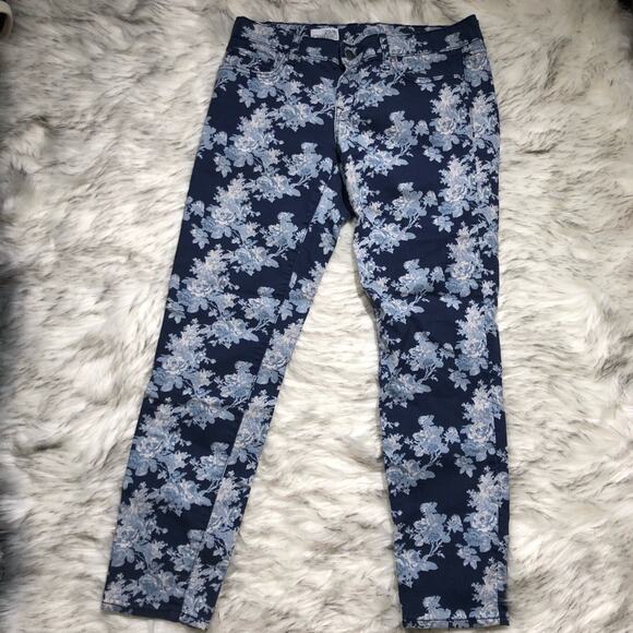 Gap "Always Skinny" low rise floral print denim skinny jeans size 8 - Picture 3 of 8